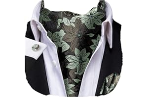 Dubulle Silk Ascot for Men Paisley Floral Mens Cravat Tie and Handkerchief Cufflinks Set Casual