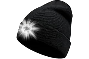 CNMTCCO LED Beanie Beleuchtete Mütze,mit Licht,Wiederaufladbare USB Laufmütze,6 LED Lampe dreistufige Einstellung Winter Warme Stirnlampe für Herren und Damen Geschenke (Schwarz)