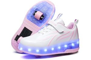 Unisexe Enfants Chaussures à roulettes garçon Fille Respirant Patins à roulettes Double Roues Retractable Basket a Roulette Detachable Creative Gifts