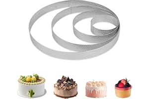 TIOODRE Stampo Rotondo Forato, Anello per Torte Set di 4 Anello Rotondo per Torte in Acciaio Inox, Anello per Torte Ideali Come Stampi per Uova Fritte E Torrefazione, Crumpet Tart Mousse, 6/10/15/20 Cm