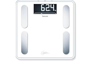 Beurer BF 400 vit diagnostisk våg signature line, exakt kroppsanalys för upp till 10 personer, med extra stor invers-LCD-skärm, lastkapacitet upp till 200 kg