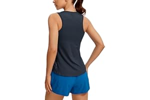 CRZ YOGA Lightweight Tank Top for Women Racerback Sleeveless Workout Tops High Neck Athletic Running Shirts
