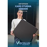 Kare Ortopedik Minder - Kare Oturma Minderi Tekerlekli Sandalye Ofis Araba Minderi Siyah