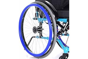 ADUUTPPD 22/24-Zoll-Silikon Rollstuhl-Schiebe-Abdeckungen, rutschfeste Verschleißfeste Handschiebe-Abdeckung, Rollstuhl-Hinterradabdeckung Für Verbesserung Der Griffigkeit Und Traktion,Blau,24in