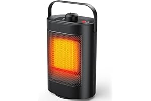 YAZEKY Stufetta Elettrica da Bagno, Mini Termoventilatore Elettrico PTC da 1500 W a Risparmio Energetico, Silenzioso, 3 Livelli di Riscaldamento, Protezione Multipla - per Bagno, Ufficio, Soggiorno