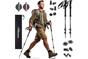 Trekrite Telescopic Walking Poles Set, Adjustable and Lightweight Aluminium Unisex with Accessories, Pair of Premium and Durable Hiking Poles from a UK Based Company