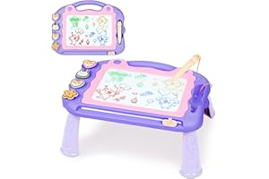 Sarsumir Magnetische Maltafel Zaubertafeln für Kinder, Zaubertafel Maltafel Magnettafel Reisegröße, Bunt Zeichenbrett für 3 4 5 Jahre alt mit 1 Magnetstift und 4 Stempel, Violett