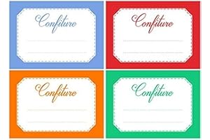 Lot d'étiquettes autocollantes pour confiture, faciles à décoller, adhésives, idéales pour l'étiquetage de vos pots de confitures et bocaux fait maison - Mon Bio Jardin (100x confiture - A8)