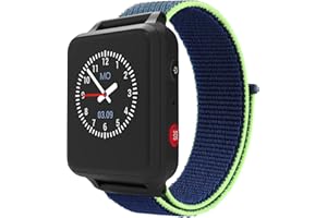 Vancle für Anio 5 Armband,Nylon 20mm Kinder Klettverschluss Verstellbare Ersatz Uhrenarmband für Anio 5 Mädchen Jungen(Blau Grün)