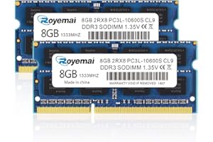 D DUOMEIQI DDR3 10600S 1333Mhz 16GB Kit (2X8GB) PC3 10600 10700 8GB Sodimm 2Rx8 1.35V/1.5V CL9 Non-ECC Notebook RAM Memory Module for Laptop