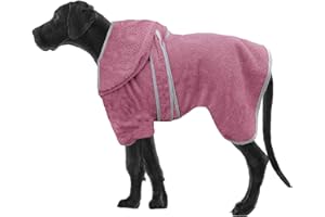 HOMELEVEL Hundebademantel Hundehandtuch - Handtuch für große und kleine Hunde - 100% Baumwolle - Bademantel weich bequem für Hund - mit Kapuze und Gürtel