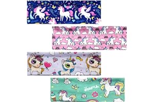 BEIBXHQQ 4PCS Kids Sports Headbands - Cartoon Girls Spring Headbands Perfect for Sports Events and Fitness