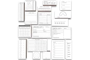 Larcenciel Holzstempel 18 Stück, 4 Sätze Stempel Silikon, Bujo-Stempel Schablone für Bullet Journal DIY Craft Motivstempel für Aufgabenliste, Kalender, Planer, Organisator, Ideen