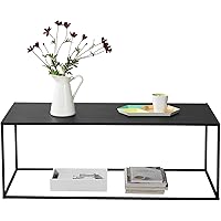 [en.casa] Konsolentisch Beistelltisch 40x110x50 cm Wohnzimmertisch Industrie-Design Metall Schwarz