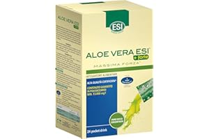 ESI - Aloe Vera +Forte, Integratore Alimentare di Puro Succo Concentrato, per il Benessere del Sistema Digerente, Ricco di Polisaccaridi, Senza Glutine e Vegan, 24 Pocket Drinks