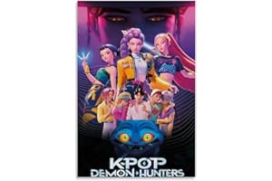 QLVHZGRND KPop Demon Poster Hunters Movie Retro Animated Musical Vintage Affiche Décoration Peinture Toile Mur Art Salon Affiche Chambre Peinture Anniversaire Vacances Cadeau 12x18inch(30x45cm)