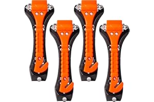 HONGCI 4 Pack Emergency Car Window Breaker Life Hammer with Seatbelt Cutter, Car Glass Breaker Seat Belt Cutter and Window Breaker 2-in-1 Car Safety Hammer for Bus Truck Van Car Escape Tools