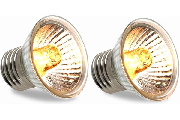 Caldarax Ampoule Chauffante Terrarium E27 Dimmable, 25W UVA UVB Lampe Chauffante Tortue AC 230V, Ampoule Reptile Chauffage pour Tortues, Serpents, Lézards, Amphibiens, Aquarium, Lot de 2