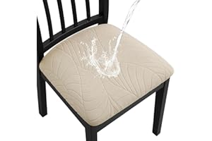Fuloon Fundas Sillas, Pack de 6 Fundas Sillas Ajustables Impermeable,Fundas para Sillas de Comedor ​​Fácil de Instalar​​ Super Suave Lavables