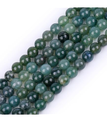 Gem-Inside Perline Giada Africana Verde – 10 Mm, 1 Foro (1 Mm) – Circa 38-40 Pezzi Per Filo – Per Creazione Gioielli Fai-da-Te