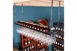 AMSXNOO Soporte para Copas de Vino, Techo Stemware Holder Decoración Estante Clásico Estilo Planchar Colgando Vino Portavasos