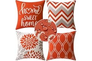 MIULEE Lot de 4 Imperméables Housses d'oreillers Décoratives Housse de Coussin pour l'extérieur Imprimées pour Le Canapé Le Balcon Le Patio ou Le Salon