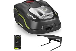 SUNTEK Mähroboter ohne begrenzungskabel AI Vision-Kamera mit Garage, Rasenmäher Roboter, Max 600 m², Genaue Hindernisvermeidung, IPX5-Wasserschutz, APP Bedienbar