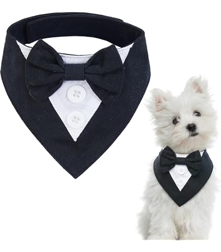 Elegant Little Tail Hundehalstuch Waschbar - Verstellbares Bandana Für Mittelgroße Hunde