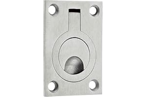 IRONZONE® Solid Quality Flush Ring Pull Handle 44mm x 62mm - Casted Satin Stainless Steel, pull out door handle, internal folding doors, pocket sliding door handles, 5 Year Guarantee