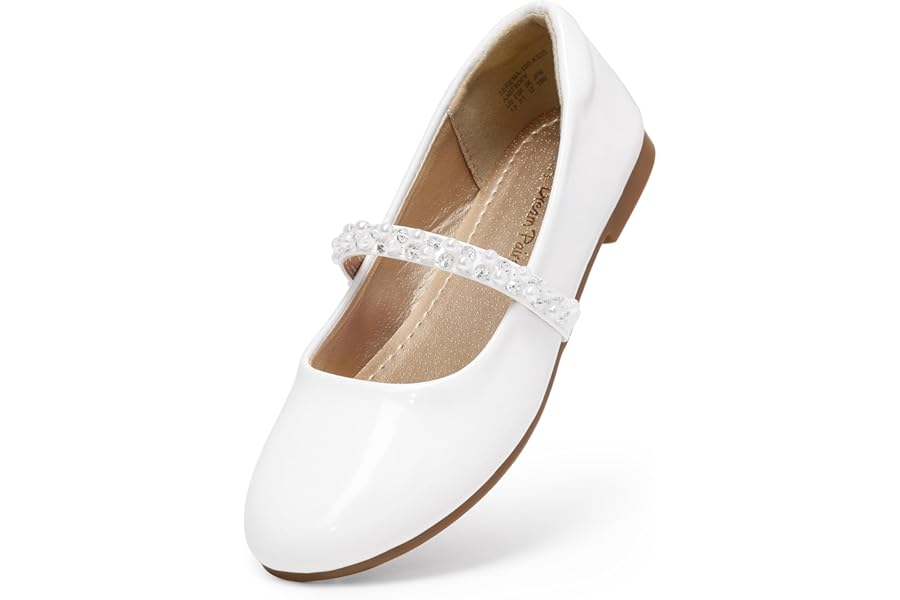 Dream Pairs Fashion Girls Mary Jane Dress Shoes Ballerina Flats for Wedding,Party,School,Daily(Toddler/Little Kid/Big Kid),Size 13 Little Kid,Light-Gold-Ne,SERENA-100-KIDS