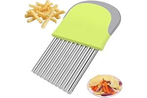 YUNYU Stainless Steel Crinkle Chip Cutter - Potato Chipper & Vegetable Chopper for Slicing, Dicing, Salad Prep & Frying | Multi-Purpose Kitchen Tool