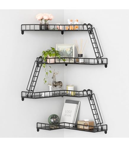 Fire Escape Wandregal – New York Design, 3 Ebenen, Metall, Verstellbar, Für Wohnzimmer & Schlafzimmer
