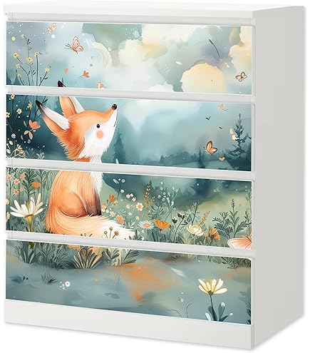 Wallario Möbelfolie Für IKEA Malm Kommode - Seefahrt Design 4x 20x80cm