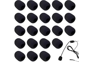 20 stycken minimikrofon headset vindruta, popskydd för mikrofon, skum mikrofon vindskydd, lavalier vindskydd för liten mikrof