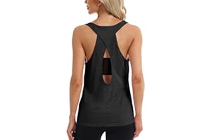 Superora Débardeur de Sport Femme Tank Top Gilet T-Shirts à Dos Ouvert sans Manches pour Running Fitness