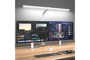 KableRika Lampa biurkowa LED 24 W, najjaśniejsza lampa biurkowa architekta z zaciskiem, 6 temperatur barwowych, regulowana jasność, ochrona oczu, sterowanie dotykowe, automatyczne ściemnianie