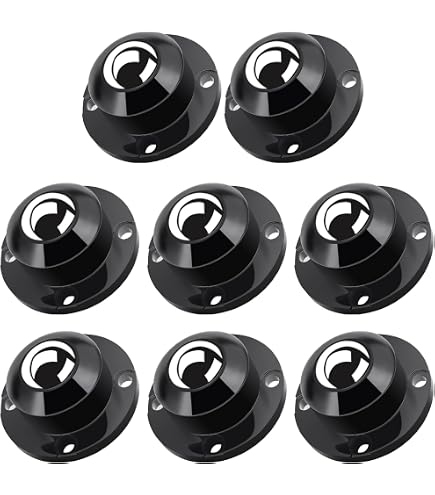 8-Pack Mini Self-Adhesive Ball Casters – White ABS Plastic Swivel Wheels For DIY Furniture & Boxes