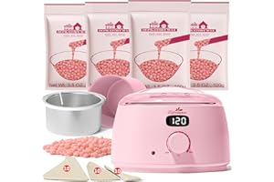 Lifestance Chauffe Cire Epilation Professionnelle pour Femme Avec 400g Perles, 30 Bâtonnets de Cire et Un Bol en Silicone pour Tout le Corps