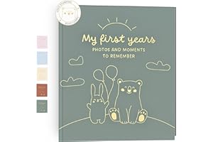 HuBorns - Baby Memory Record Book With 50+ Pages and Stickers for Newborns, Journal from Birth to 5 Years, Milestones & Monthly Celebrations - Perfect Shower Gift