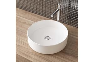 Lavabo in ceramica di design, lavabo per le mani, per il bagno degli ospiti, Waschbecken24 (35x35x11cm, Bianco / A546M)