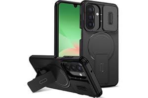 ShieldTech MagStand Series Case for Samsung Galaxy A27 5G, Mobile Phone Cover with Sliding Camera Shield, MagSafe, Kickstand, Shockproof for Samsung Galaxy A27 5G – Black