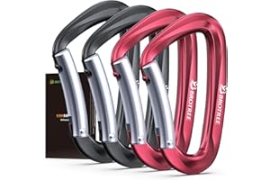 Brotree Carabiner with 1200 kg Load Capacity Carabiner Hook Heavy Duty 12KN Quick Release for Hammocks, Camping, Hiking, Backpack