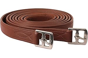 ExionPro Étriers en cuir souple à triple revêtement | Étriers durables pour l'équitation quotidienne | Noir, marron | Tailles – 137,2 cm/147,3 cm/157,5 cm | Étriers en cuir anglais pour selle