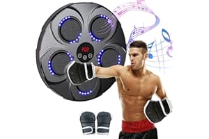 Hoemudy Music Boxing Machine, Music Boxing Machine With LED Electronic, Smart Music Electronic Boxing Wall Target With Boxing Gloves Multi Musical Target Boxing Reaction Wall Targets