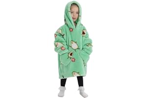 Adisputent Couverture à Capuche Enfants,Pull Plaid Oversize Enfant Super Doux Confortable Sweat à Capuche en Polaire Moelleuse avec Poches pour Tout-Petits Garçons Filles 2-6 Ans