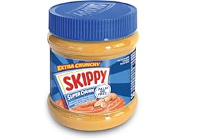 Skippy Erdnussbutter Peanut Butter Super Chunk 340g ohne Palmöl | mit Erdnuss-Stückchen | 91% Erdnüsse | Crunchy Peanut Butter | Leckere Erdnussbutter mit vollem Geschmack