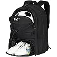 WOLT Soccer Bag, Soccer Backpack, Basketball Backpack with Cleat Shoe and Ball Compartments Sports Backpack Volleyball