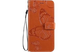 DENDICO Cover per Xiaomi Redmi Note 8 PRO, Pelle Portafoglio Custodia per Xiaomi Redmi Note 8 PRO Custodia a Libro con Funzione di appoggio e Porta Carte di Credito - Arancia