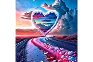 NAIMOER Sky Diamond Painting Kits for Adults, 5D Sky Heart Diamond Painting Kits for Adults Kids, DIY Full Drill Landscape Diamond Art Embroidery Diamond Dots for Home Decor 35x35cm