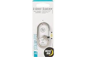 Nite Ize G-Series SlideLock Dual Chamber Carabiner Stainless Steel #3, Silver
